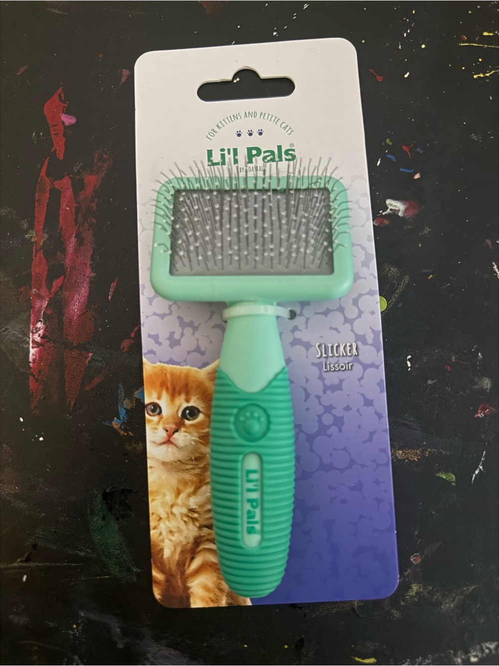 Li'l Pals Mint Green Pet Slicker Brush